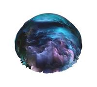 3D Graphics Universe Space Print Shower Cap - Reusable, Double Layer, Hotel Travel Essentials, Salon Shower Hat Accessories One Size