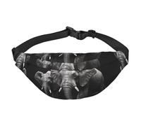 3D Gray Elephant Fanny Pack for Men Women Belt Bag Fashion Waist Bag Everywhere Crossbody Bag Wallet Hip Bum Bag with Adjustable Strap Waterproof Chest Bag for Travel Hiking Sports, Black, One Size