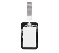 3D Gray Elephant ID Badge Holder with Lanyard Vertical Hard Plastic ID Card Case with Clear Window, Waterproof Work Badge Sleeve Fashion Card Protector Pouch for Women Men