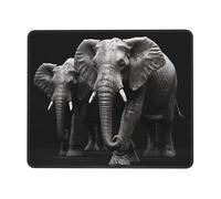 3D Gray Elephant Mouse Pad with Stitched Edge, Personalized Premium-Textured Computer Mouse Mat with Non-Slip Rubber Base, Waterproof Gaming Mousepad for Laptop, Office Home 7 x 8.6 in