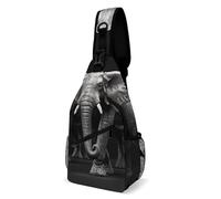 3D Gray Elephant Sling Bag for Adult,Crossbody Bag-Multi-Pocket,Sling Backpack for Festival Workout Travel