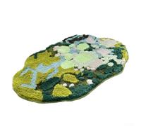3D Green Floral Moss Bath Mat, 20"W x 32"L crofiber Rug with TPR Backing Soft Non-Slip Machine Washable for Bathroom Living Room Use
