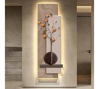 3D Green Sandstone Wall Art DecorModern LED Mural Sculpture Large NatureInspired Home Decoration ThreeLayer Craft (E 40x120CM / 15.7x47.2IN)