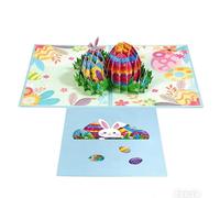 3D Greeting Card - 3D Spring and Bunny Memory 21x16cm | Sincere Easter Card for Teacher Friends Family Wife Husband Girlfriend Mother