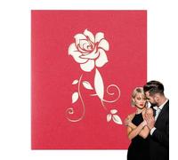 3D Greeting Card Flower Motif - Birthday Card For Woman, Loving 3D Rose Card With Envelopes, Valentine's Day Card | Papercraft Greeting Card Wedding Gift For Grandma Girlfriend Girlfriend