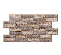 3D Grey Brown Stone Urban Industrial Pvc Interior Wall Panels Kitchen Cladding - Pack Of 2