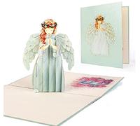 3d Guardian Angel Pop Up Card, Praying Angel Pop Up Card, Birthday Pop Up Card, 3D Angel Card for Sympathy, Christmas, Recovery, Get Well Soon, Spiritual, Baptism, Holy Communion, Christening, X04