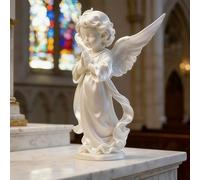 3D Guardian Angel with Its Hands Clasped, Looking Towards The Sunrise, Representing The Delivery of Hope and Comfort for Placement on Desks, Windowsills Or As a Meaningful Present