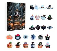 3D Halloween DIY Advent Calendar 2025, 24pcs Mini Halloween Resin Flatback Phone Accessories, Halloweens Figurines Decorations For Phone For Hair Clip For Jewelry Making For Picture Frame (A)