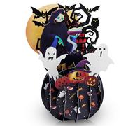 3D Halloween Ghost Holiday Greeting Card, Festive Halloween Cards Decorations Supplies, Spooky Haunted House & Classic Pumpkin Lantern Perfect for Friends Family or Coworkers