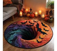 3d Halloween Optical Illusion Rug,Scary Depth Pattern Floor Mat,Non-Slip Visual Illusion Floor Mat, machine washable, suitable for bedrooms, living rooms and party decorations,04,40×40cm