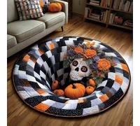 3d Halloween Optical Illusion Rug,Scary Depth Pattern Floor Mat,Non-Slip Visual Illusion Floor Mat, machine washable, suitable for bedrooms, living rooms and party decorations,03,40×40cm