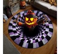 3d Halloween Optical Illusion Rug,Scary Depth Pattern Floor Mat,Non-Slip Visual Illusion Floor Mat, machine washable, suitable for bedrooms, living rooms and party decorations,01,40×40cm