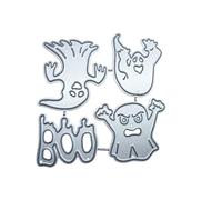 3D Halloween Pumpkin Ghost House Metal Cutting Dies for DIY Gift Card Scrapbooking Card Making Embossing Stencil, Die Cutting and Die-Cuts Stamping (Ghost A 3.0 x 2.8 inch)