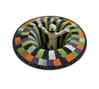 3D Halloween Rug, Halloween Quilted Round Rug 3D Illusion with Non-Slip Backing, Abyss Optical Illusion Mat for Living Room, Bedroom and Porch (#D,47.2in)