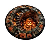 3D Halloween Rug Optical Illusion Haunted Staircase Plush Mat, 23.6 inch | Non-Slip Backing & Durable Fabric, Novelty Spooky Illusion Pattern Decor for Indoor Bedroom Holiday, Halloween Decorations