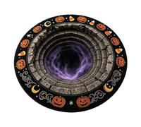 3D Halloween Rug Optical Illusion Haunted Staircase Plush Mat, 23.6 inch | Non-Slip Backing & Durable Fabric, Novelty Spooky Illusion Pattern Decor for Indoor Bedroom Holiday, Halloween Decorations