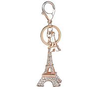 3D Handmade Bling Crystal Cute Keychain Rhinestone Keyring for Purse Bag Charm Car Key (Eiffel Tower)