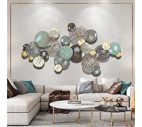3D Handmade Metal Wall Art Decor, Stereo Metal Wall Sculpture, Modern hollow design Round Home Decoration for Living Room Kitchen Bedroom Bathroom,120 * 60CM