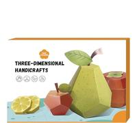 3D Handmade Origami Book, DIY Origami Kit for Crafts & Art, Preschool Origamis Tool, Easy Handmade Craft Paper Models, Fun to Explore, Animal Figurine Gift Set for Bookshelf (Fruit)