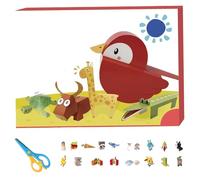 3D Handmade Origami Book, Easy Handmade Craft 3D Paper Models, Fun DIY Paper Craft Kit for Home Decor, Bookshelf Decoration (Animal Park)