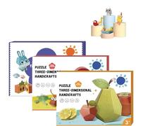 3D Handmade Origami Book, Easy Handmade Craft 3D Paper Models, Preschool Origamis Tool, Fun DIY Origami Paper Craft Kit, Tool-Free Design, Moving Papers Crafts Book, Origamis Games (3PCS)