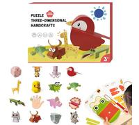 3D Handmade Origami Book, Fun DIY Pre-Cut 3D Paper Art Model, Animals, Cartoon Origami Kit for Crafts & Art, Interesting DIY Paper Craft Book Gift for Kids (Red)