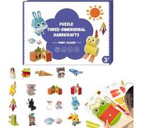 3D Handmade Origami Book, Fun DIY Pre-Cut 3D Paper Art Model, Animals, Cartoon Origami Kit for Crafts Art, Interesting DIY Paper Craft Book Gift for Kids (Blue)