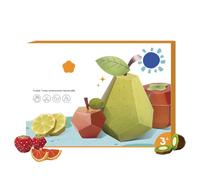3D Handmade Origami Book, Fun DIY Pre-Cut 3D Paper Art Model, Moving Paper Craft Book, Easy Handmade Animal Figurine Sculpture, Tool-Free Design, Origamis Games, for Bookshelf Decor (Fruit)