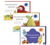 3D Handmade Origami Book, Moving Paper Crafts Book, Easy Handmade Craft 3D Paper Models, Fun DIY Origami Paper Craft Kit, Tool-Free Design for Bookshelf Decoration (A+B+C)