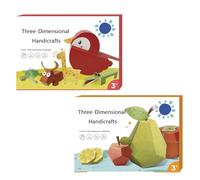 3D Handmade Origami Book, Moving Paper Crafts Book, Easy Handmade Craft 3D Paper Models, Fun DIY Origami Paper Craft Kit, Tool-Free Design for Bookshelf Decoration (A+B)