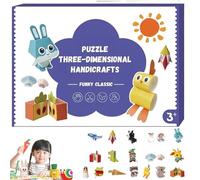 3D Handmade Origami Book with 17 Patterns Projects,Fun DIY Pre-Cut 3D Paper Art Model Origami Paper Craft Kit,Cartoon Origami Kit Crafts & Art,Interesting DIY PaperCraft Book Boy Girl (Fun Classic)