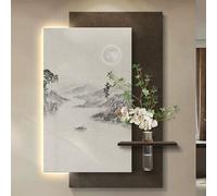 3D Hanging Art Sculpture Decor, Scenic Entrance Hall Decorative Painting, Wall Sculpture Painting Decoration with LED Light, Remote Control, for Entryway, Living Room & Bedroom(80x120cm/31x71in)