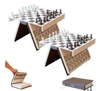 3D Hangman Book 3D Printed Magnetic Chess Book Board Game Portable Folding Playbook Design Travel Style Board Games Backgammon novelty books shaped games for Adults with Storage