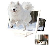 3D HD Big Screen Phone Magnifier, New Cell Phone Screen Magnifier, Foldable Design Screen Version for Movies and Videos, Lightweight Phones Magnifying Screen, Compatible with All Phones (White)