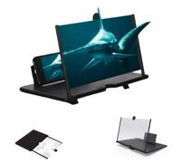 3D HD Mobile Phone Screen Magnifier - Foldable Phone Stand Amplifier for Movies, Videos & Gaming, Compatible with Most Smartphones(Black,10inch)