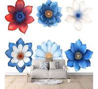 3D HD Printing Wallpapers Abstract Flowers 200x140cm,Large Wall Mural Geometric Flowers,Murals Suitable for Bedroom, Living Room, Children's Room, Home Decoration,TV Background Wall