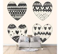 3D HD Printing Wallpapers Abstract Heart Shape 200x140cm,Large Wall Mural Love Pattern,Murals Suitable for Bedroom, Living Room, Children's Room, Home Decoration,TV Background Wall