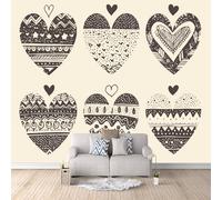 3D HD Printing Wallpapers Abstract Love Heart 200x140cm,Large Wall Mural Heart Shaped Pattern,Murals Suitable for Bedroom, Living Room, Children's Room, Home Decoration,TV Background Wall