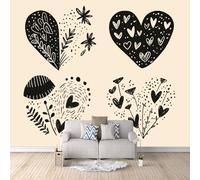 3D HD Printing Wallpapers Abstract Love Heart 200x140cm,Large Wall Mural Heart Shaped Pattern,Murals Suitable for Bedroom, Living Room, Children's Room, Home Decoration,TV Background Wall