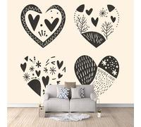 3D HD Printing Wallpapers Abstract Love Heart 200x140cm,Large Wall Mural Heart Shaped Pattern,Murals Suitable for Bedroom, Living Room, Children's Room, Home Decoration,TV Background Wall
