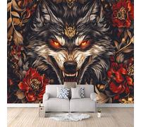 3D HD Printing Wallpapers Abstract Wolf 200x140cm,Large Wall Mural Flowers,Murals Suitable for Bedroom, Living Room, Children's Room, Home Decoration,TV Background Wall