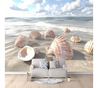 3D HD Printing Wallpapers Beach Shells 200x140cm,Large Wall Mural Sea,Murals Suitable for Bedroom, Living Room, Children's Room, Home Decoration,TV Background Wall
