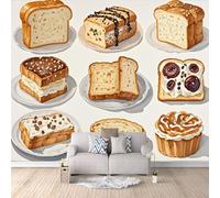 3D HD Printing Wallpapers Bread Desserts 200x140cm,Large Wall Mural,Murals Suitable for Bedroom, Living Room, Children's Room, Home Decoration,TV Background Wall