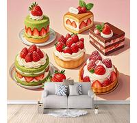 3D HD Printing Wallpapers Cakes and Desserts 200x140cm,Large Wall Mural,Murals Suitable for Bedroom, Living Room, Children's Room, Home Decoration,TV Background Wall