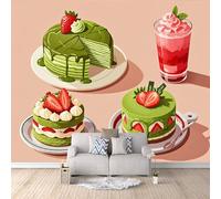 3D HD Printing Wallpapers Cakes and Desserts 200x140cm,Large Wall Mural,Murals Suitable for Bedroom, Living Room, Children's Room, Home Decoration,TV Background Wall