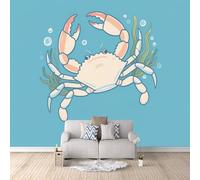 3D HD Printing Wallpapers Cartoon Crab 200x140cm,Large Wall Mural Seaweed,Murals Suitable for Bedroom, Living Room, Children's Room, Home Decoration,TV Background Wall