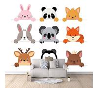 3D HD Printing Wallpapers Cartoon Fox Raccoon 400x280cm,Large Wall Mural Squirrel Rabbit,Murals Suitable for Bedroom, Living Room, Children's Room, Home Decoration,TV Background Wall