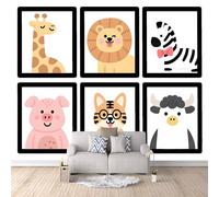 3D HD Printing Wallpapers Cartoon Lion Zebra 300x210cm,Large Wall Mural Giraffe Pig,Murals Suitable for Bedroom, Living Room, Children's Room, Home Decoration,TV Background Wall
