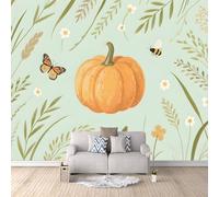 3D HD Printing Wallpapers Cartoon Pumpkin 200x140cm,Large Wall Mural Butterfly,Murals Suitable for Bedroom, Living Room, Children's Room, Home Decoration,TV Background Wall